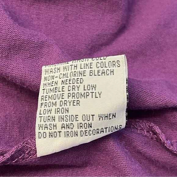 Bit & Bridle Womens Purple Long Sleeve Black Cross Rhinestone Pullover Shirt M - Picture 12 of 14